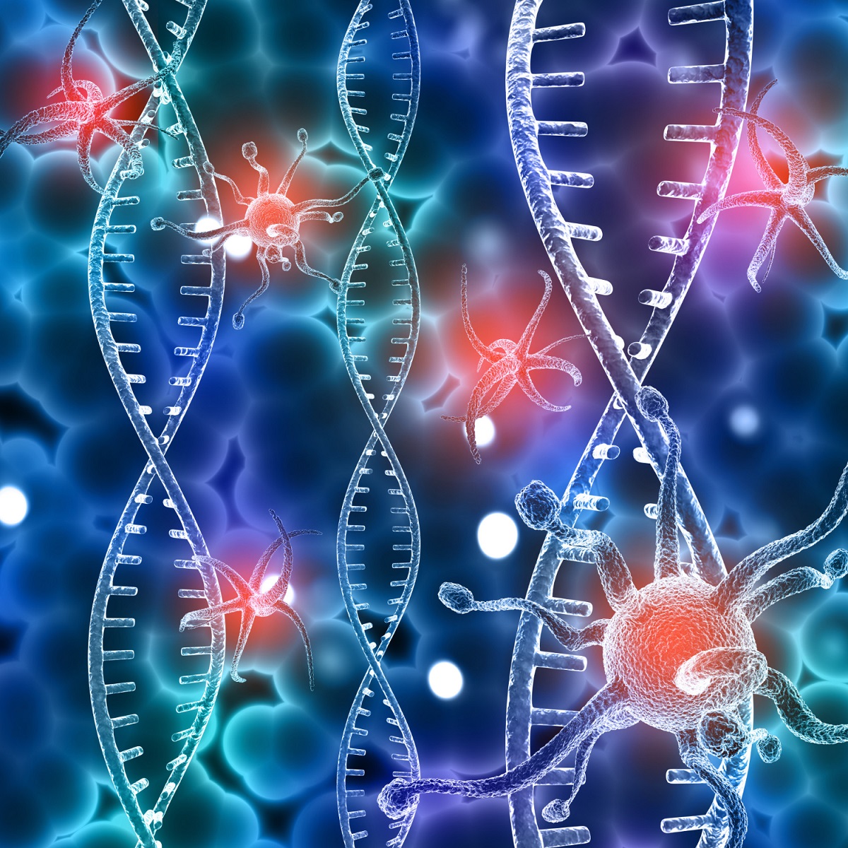 3D Illustrations of NSCLC Virus DNA